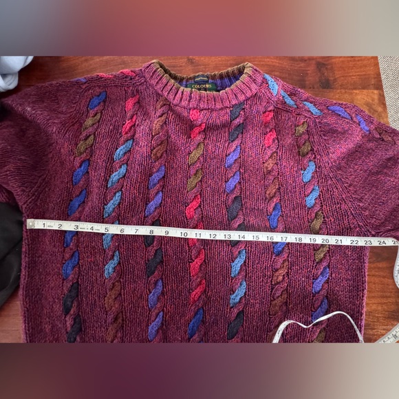 Vintage Other - Vintage Linen/Cotton Blend Cable Knit Crewneck Men’s Size Large Warm Sweater